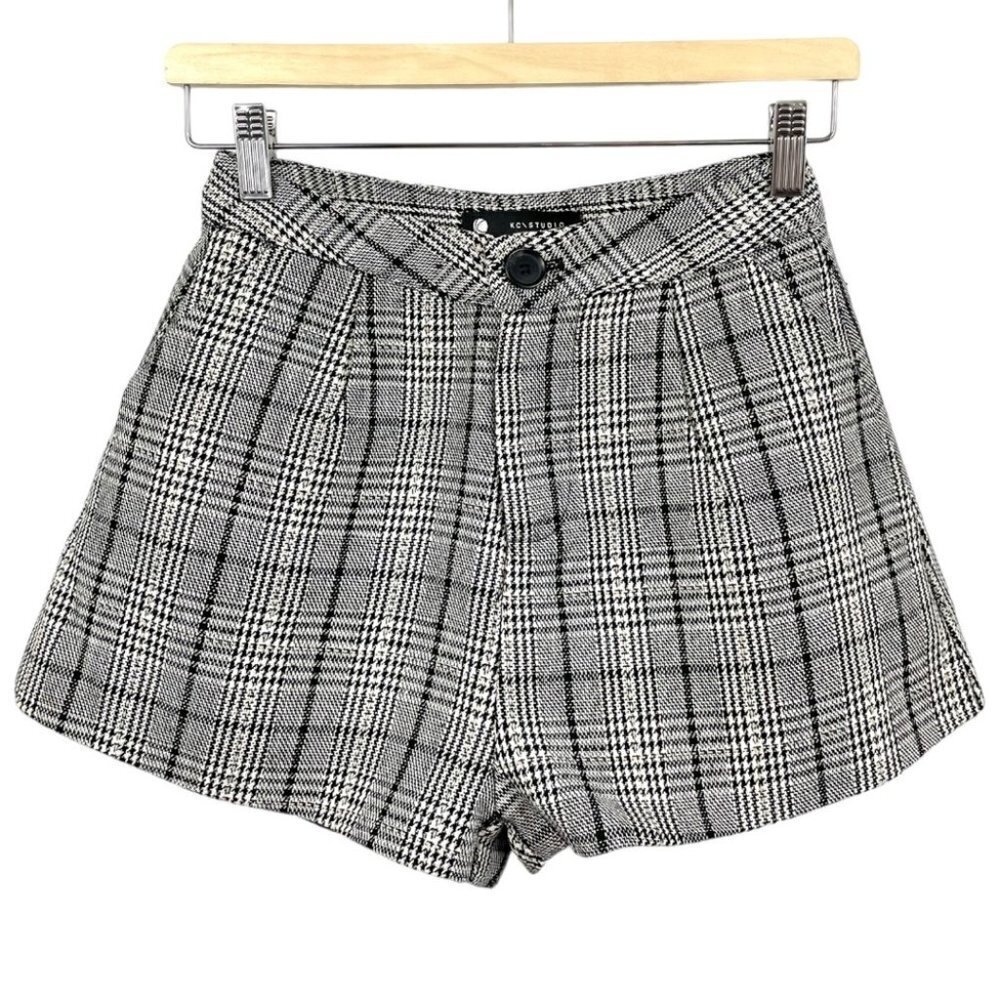 ** KC Studio High Waisted Check Plaid Shorts Size XS